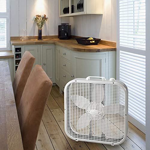 Lasko 3733 Air Circulating 20" Box Fan, WHITE