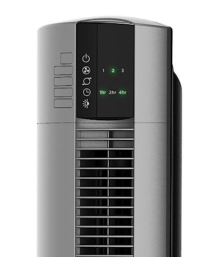 Lasko T48314 Oscillating Performance Tower Fan, Nighttime Setting, Remote Control, Timer, 3 Speeds, for Bedroom, Home and Office, 48", Gray