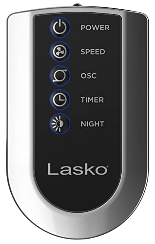 Lasko T48314 Oscillating Performance Tower Fan, Nighttime Setting, Remote Control, Timer, 3 Speeds, for Bedroom, Home and Office, 48", Gray