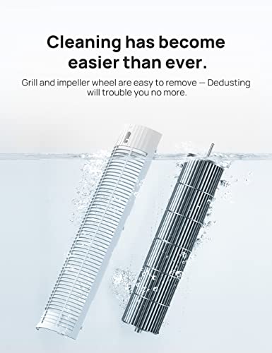 Dreo Nomad One S Oscillating Quiet Tower Fan, Smart Floor Fans for Bedroom, Standing Bladeless Fan with Remote, 4 Modes, 4 Speeds, 8H Timer, 28dB, Works with WiFi Voice Control