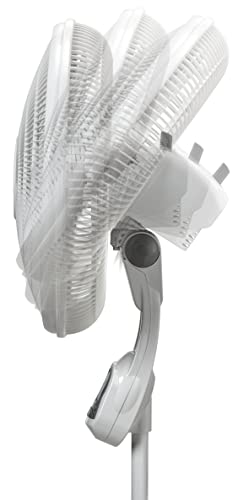 Lasko 1646 Oscillating Adjustable Pedestal Stand Fan with Timer and Remote for Indoor, Bedroom, Living Room, Home Office & College Dorm Use, 16 Inch, White