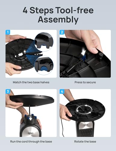 Dreo Cruiser Pro T2 Tower Fan for Bedroom, Upgrated DC 9 Speeds Utral-Quiet Floor Fan, 90° Oscillating Fans for Indoors with 26ft/s Velocity, 12H Timer, Standing Fans, Bladeless Fan Powerful for Home Office Room