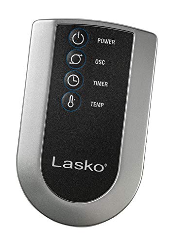 Lasko S16614 Oscillating Pedestal Fan, Thermostat, Adjustable Height, Remote Control, Timer, 4 Speeds, for Bedroom, Living Room, Office & Dorm, 16", White