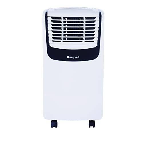 Honeywell MO08CESWK6 9,000 BTU Portable Air Conditioner for Bedroom, Living Room, Apartment, 115V, Cools Rooms Up to 400 Sq. Ft. with Dehumidifier & Fan, 24-hour Timer, Remote, White/Black