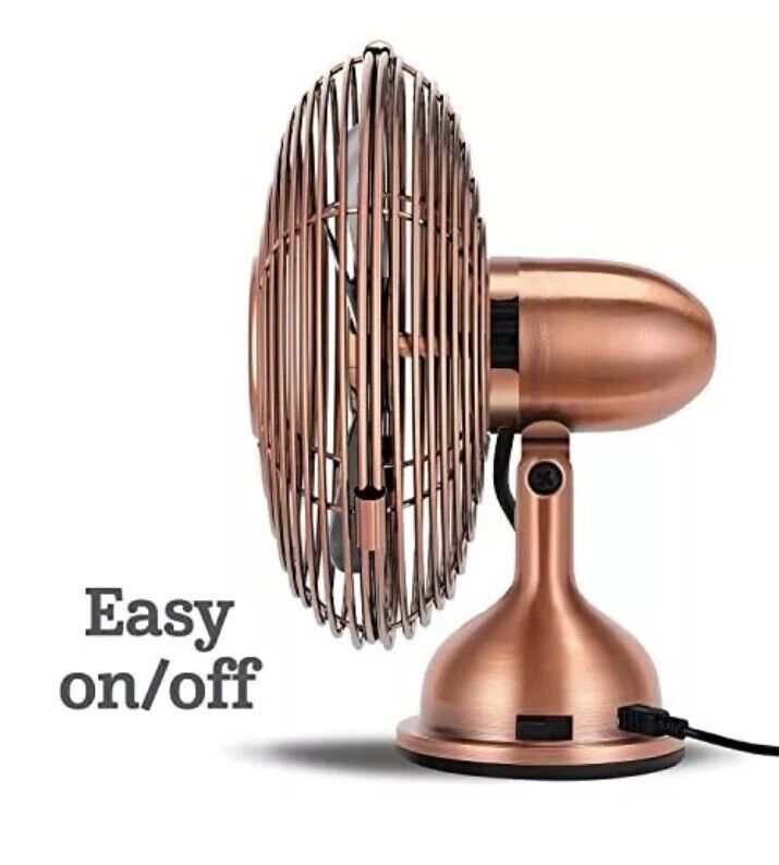 HOLMES Heritage 4-Inch Mini USB Desk Fan Brushed Copper, Open Box