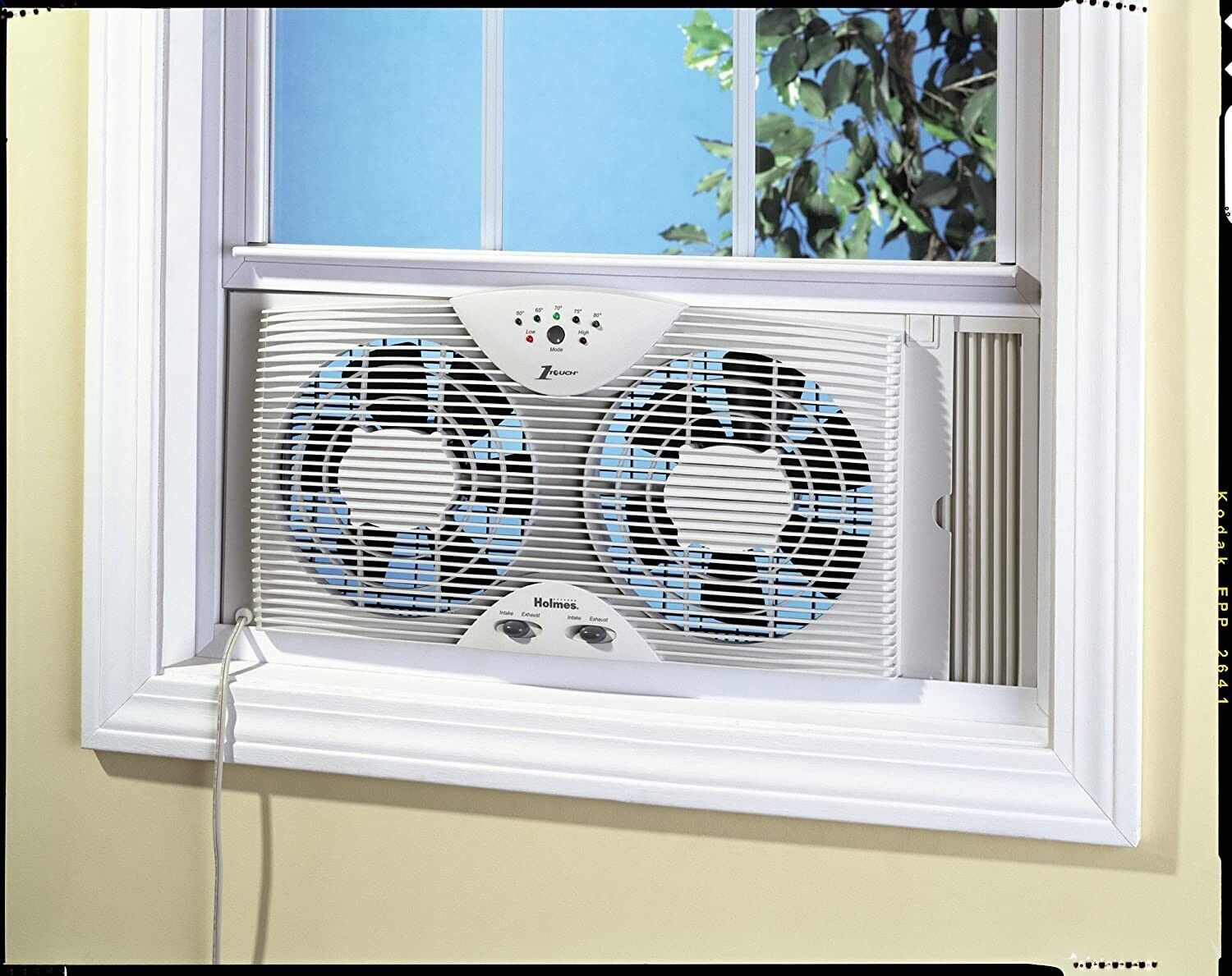 Holmes Dual 8" Blade Twin Window Fan with LED Thermostat Control CUSTOM BUG NET