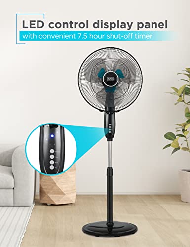 BLACK+DECKER 16 in. Dual Blade Stand Fan with Remote, Multicolored
