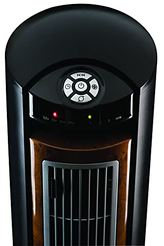 Lasko T42950 Oscillating Tower Fan, Remote Control, Ionizer, 3 Speeds, Timer, for Bedroom, Office, Kitchen 42", Black