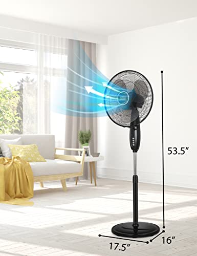 BLACK+DECKER 16 in. Dual Blade Stand Fan with Remote, Multicolored