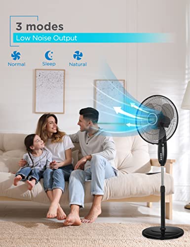 BLACK+DECKER 16 in. Dual Blade Stand Fan with Remote, Multicolored