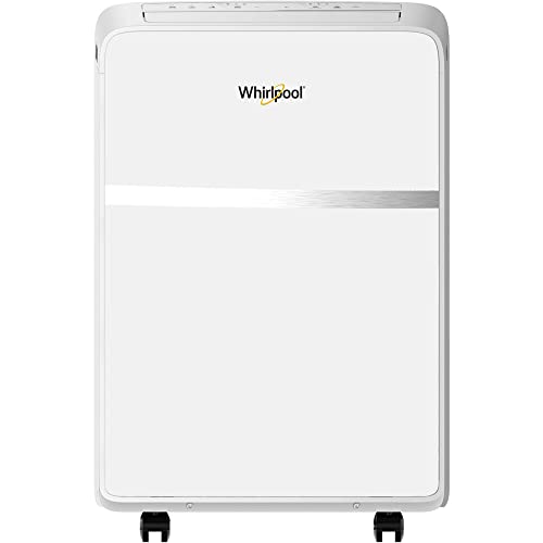 Whirlpool WHAP131BWC 8,000 BTU Portable Air Conditioner for Home with Dehumidifier, A/C Portable Air Conditioner for Apartment and Bedroom, 115V, AC for Small Rooms up to 350 Square Feet with Remote in White