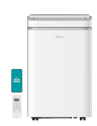 Midea MAP10S1XWT 14,000 BTU ASHRAE (10,000 BTU SACC) Portable Air Conditioner, Cools up to 375 Sq. Ft., with Dehumidifier & Fan mode, Control with Remote, Amazon Alexa & Google Assistant, Easy-to-use and Install