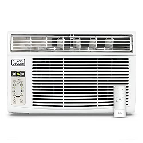 BLACK+DECKER BD08WT6 Window Air Conditioner with Remote Control, 8000 BTU, Cools Up to 350 Square Feet Energy Efficient, White