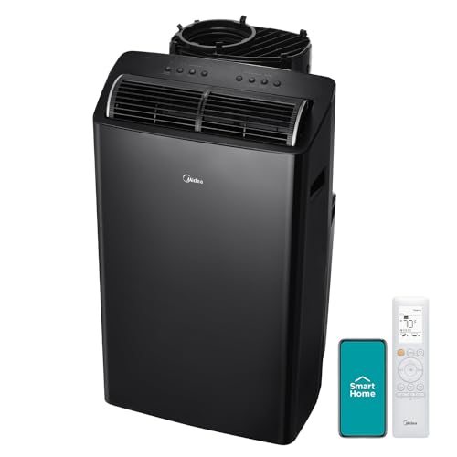 Midea Duo MAP12S1TBL 12,000 BTU (10,000 BTU SACC) High Efficiency Inverter, Ultra Quiet Portable Air Conditioner, Cools up to 450 Sq. Ft., Works with Alexa/Google Assistant, Includes Remote