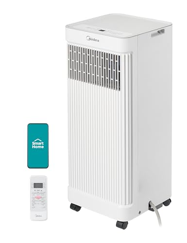 Midea MAP07S1AWT 10,000 BTU ASHRAE (7,100 BTU SACC) Portable Air Conditioner Smart Control, Cools up to 300 Sq. Ft., with Dehumidifier & Fan mode, Easy- to-use Remote Control & Window Installation Kit Included