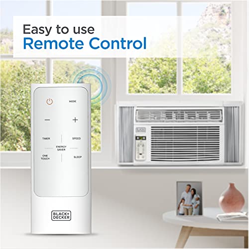BLACK+DECKER BD08WT6 Window Air Conditioner with Remote Control, 8000 BTU, Cools Up to 350 Square Feet Energy Efficient, White