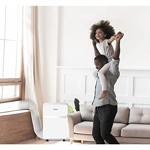 Whirlpool WHAP131BWC 8,000 BTU Portable Air Conditioner for Home with Dehumidifier, A/C Portable Air Conditioner for Apartment and Bedroom, 115V, AC for Small Rooms up to 350 Square Feet with Remote in White