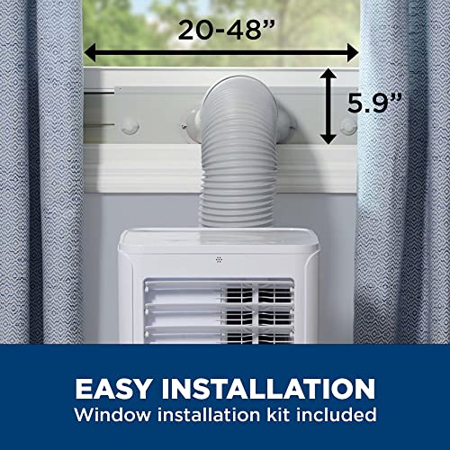 GE APFD06JASW 6,100 BTU Portable Air Conditioner for Small Rooms up to 250 sq ft., 3-in-1 with Dehumidify, Fan and Auto Evaporation, Included Window Installation Kit