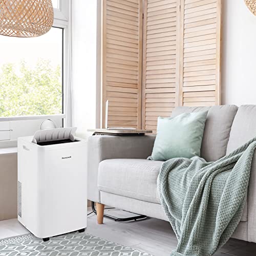 Honeywell HW2CESAWW9 12,000 BTU Portable Air Conditioner for Bedroom, Living Room, Office, Kitchen, 115V, Cools Up to 550 Sq. Ft. with Remote Control, Dehumidifier and Fan, Quiet Operation, White