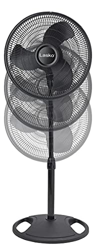 Lasko 2521 16" Oscillating Stand Fan, 16 Inch, Black