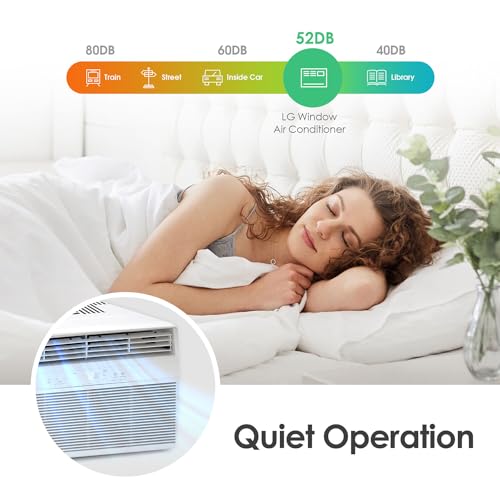 LG LW6024R 6,000 BTU Window Air Conditioner, Cools 250 Sq.Ft. (10' x 25' Room Size), Quiet Operation, Electronic Control with Remote, 2 Cooling & Fan Speeds, 2-Way Air Deflection, Auto Restart, 115V