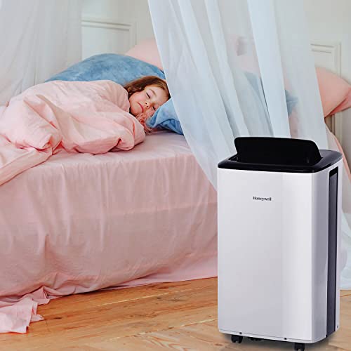 Honeywell HF2CESVWK8 13,000 BTU Smart WiFi Portable Air Conditioner for Bedroom, Basement, Living Room, 115V, Cools Rooms Up to 625 Sq. Ft, Dehumidifier with Alexa Voice Control, Remote, 24H Timer, White