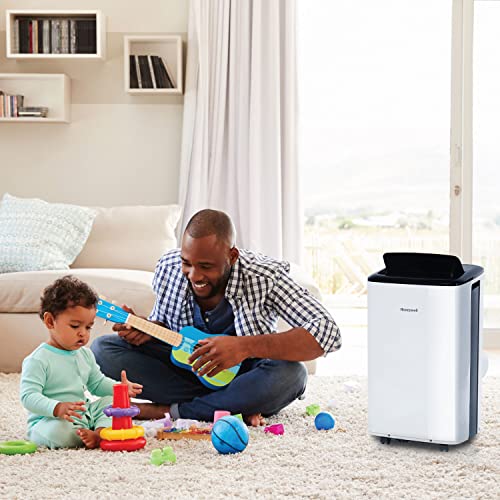 Honeywell HF2CESVWK8 13,000 BTU Smart WiFi Portable Air Conditioner for Bedroom, Basement, Living Room, 115V, Cools Rooms Up to 625 Sq. Ft, Dehumidifier with Alexa Voice Control, Remote, 24H Timer, White