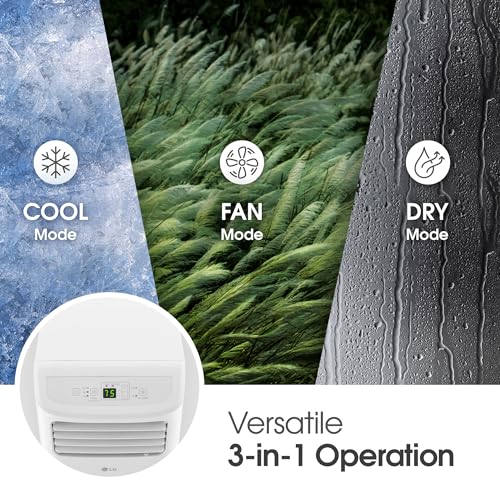 LG LP0524WFR Portable Air Conditioner w/Remote, Cools 150 Sq.Ft, Quiet Operation, 115V, 5,000 BTU (7700 ASHRAE), White