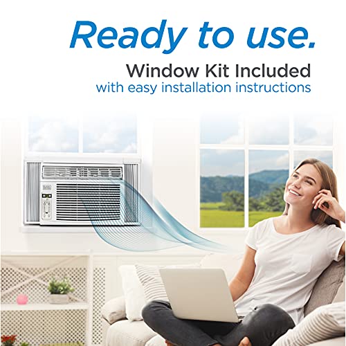 BLACK+DECKER BD08WT6 Window Air Conditioner with Remote Control, 8000 BTU, Cools Up to 350 Square Feet Energy Efficient, White
