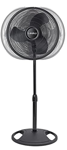 Lasko 2521 16" Oscillating Stand Fan, 16 Inch, Black