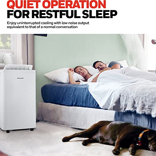 Honeywell HW2CESAWW9 12,000 BTU Portable Air Conditioner for Bedroom, Living Room, Office, Kitchen, 115V, Cools Up to 550 Sq. Ft. with Remote Control, Dehumidifier and Fan, Quiet Operation, White