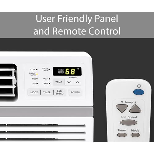 LG LW1217ERSM1 12,000 BTU Smart Window Air Conditioner, 115V, AC Window Unit for Rooms up to 550 Sq. Ft., Perfect for Kitchen or Living Room, Phone & Voice Control, Works with LG ThinQ, Amazon Alexa, Hey Google