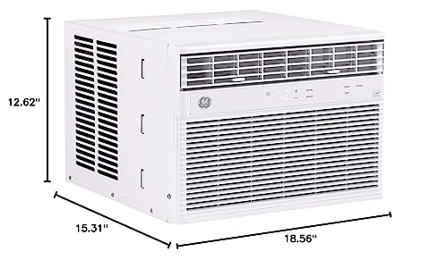 GE AHEK08AC Window Air Conditioner 8000 BTU, Wi-Fi Enabled, Energy-Efficient Cooling for Medium Rooms, 8K BTU Window AC Unit with Easy Install Kit, Control Using Remote or Smartphone App