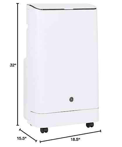 GE APWA14YBMW 14,000 BTU Portable Air Conditioner for Medium Rooms up to 550 sq ft. (9,850 BTU SACC), Wi-Fi Enabled, 3-in-1 with Dehumidify, Fan, and Auto Evaporation, Included Window Installation Kit