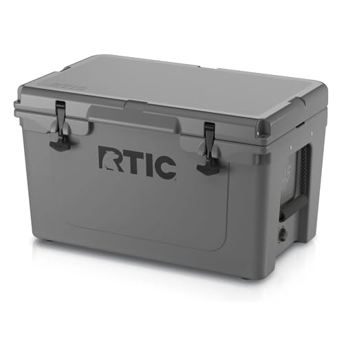 RTIC 45 QT Ultra-Tough Cooler Hard Insulated Portable Ice Chest Box for Beach, Drink, Beverage, Camping, Picnic, Fishing, Boat, Barbecue, Dark Grey