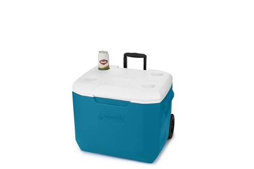 Coleman Chiller Series 60 qt Wheeled Portable Cooler, Insulated Hard Cooler with Ice Retention & Heavy-Duty Wheels & Handle, Great for Camping, Tailgating, Beach, Picnic, Groceries, Boating & More
