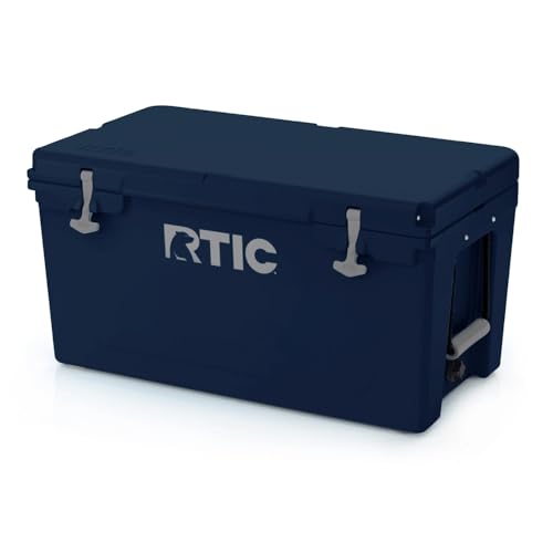 RTIC 65 QT Ultra-Tough Cooler Hard Insulated Portable Ice Chest Box for Beach, Drink, Beverage, Camping, Picnic, Fishing, Boat, Barbecue, Navy
