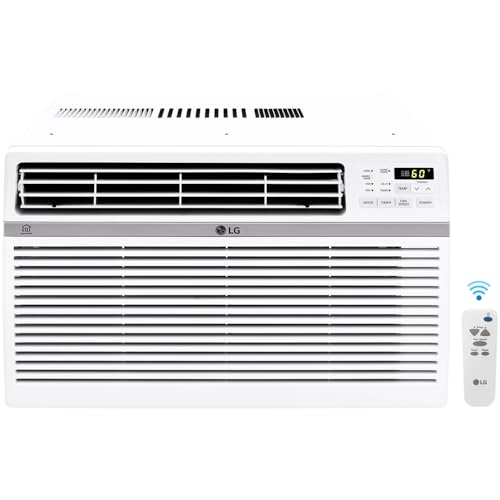 LG LW1217ERSM1 12,000 BTU Smart Window Air Conditioner, 115V, AC Window Unit for Rooms up to 550 Sq. Ft., Perfect for Kitchen or Living Room, Phone & Voice Control, Works with LG ThinQ, Amazon Alexa, Hey Google