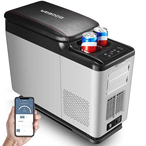 BODEGA 12 Volt Refrigerator, 16 Quart (15L) Car Fridge, Portable Refrigerator (5℉-68℉), 12/24V DC for Outdoor, Vehicles, Camping, Travel