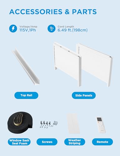 Midea MAW12HV1CWT 12000 BTU Smart Inverter Air Conditioner Window Unit with Heat and Dehumidifier – Cools up to 550 Sq. Ft., Energy Star Rated, Quiet Operation, Electronic Controls, Remote Control, White