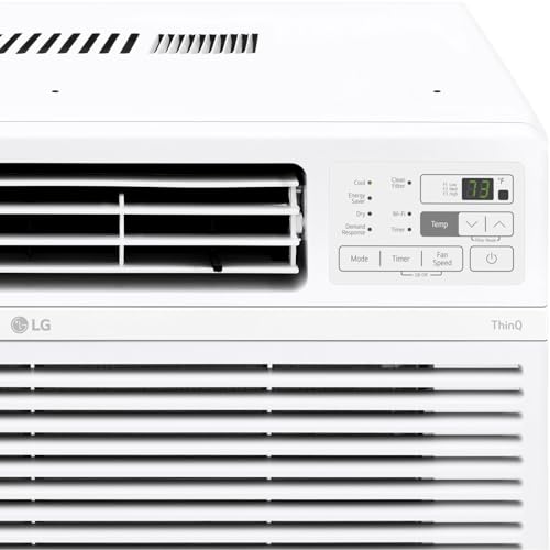 LG LW1217ERSM1 12,000 BTU Smart Window Air Conditioner, 115V, AC Window Unit for Rooms up to 550 Sq. Ft., Perfect for Kitchen or Living Room, Phone & Voice Control, Works with LG ThinQ, Amazon Alexa, Hey Google