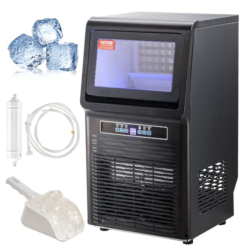 VEVOR KJ-AT25F Commercial Ice Maker, 70lbs/24H, Ice Maker Machine, 36 Ice Cubes in 12-15 Minutes, Freestanding Cabinet Ice Maker with 12lbs Storage Capacity LED Digital Display, for Bar Home Office Restaurant