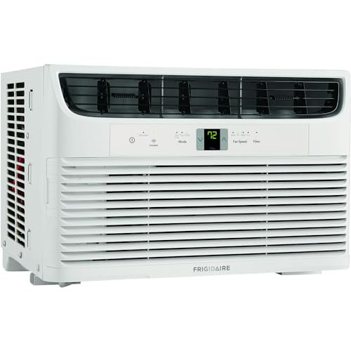 Frigidaire FHWC083TB1 8,000 BTU Window Air Conditioner & Dehumidifier, 115V, Cools up to 350 Sq. Ft. for Apartment, Dorm Room & Small/Medium Rooms, with Remote Control, Programmable Timer, and Sleep Mode, White