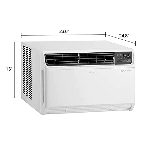 LG LW1424RD 14,000 BTU DUAL Inverter Smart Window Air Conditioner, 115V, Cools 700 Sq. Ft. for Bedroom, Living Room, Apartment, Quiet Operation, ENERGY STAR, works with LG ThinQ, Amazon Alexa and Hey Google