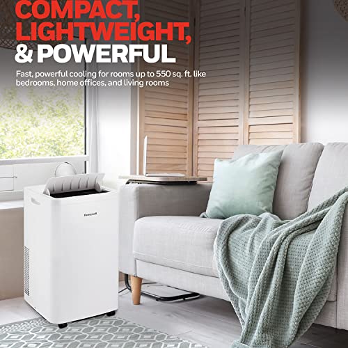 Honeywell HW2CESAWW9 12,000 BTU Portable Air Conditioner for Bedroom, Living Room, Office, Kitchen, 115V, Cools Up to 550 Sq. Ft. with Remote Control, Dehumidifier and Fan, Quiet Operation, White