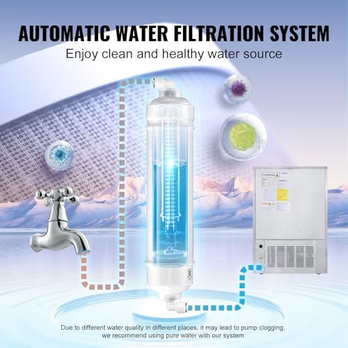 VEVOR LB160T Commercial Ice Maker, 160lbs/24H, Ice Maker Machine, 80 Ice Cubes in 12-15 Minutes, Freestanding Cabinet Ice Maker with 66lbs Storage Capacity LED Digital Display, for Bar Home Office Restaurant