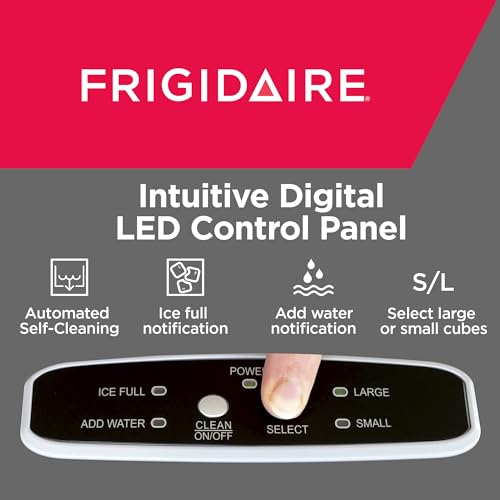 Frigidaire EFIC120 Countertop Ice Maker, Compact Machine, 26 lbs per day, Stainless