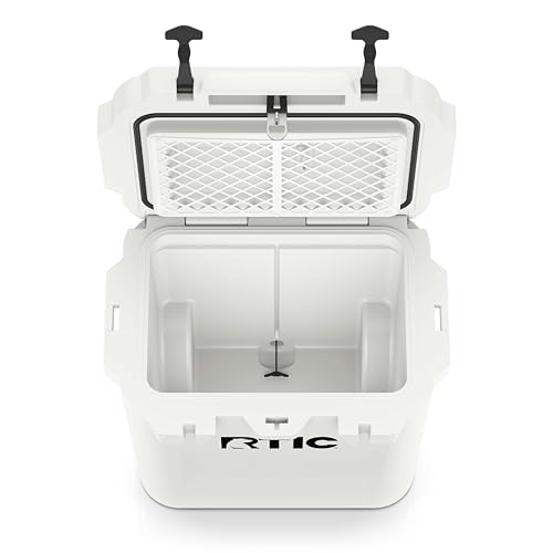 RTIC 45 QT Wheeled Ultra-Tough Cooler Hard Insulated Portable Ice Chest Box for Beach, Drink, Beverage, Camping, Picnic, Fishing, Boat, Barbecue, Rotomolded Construction, White