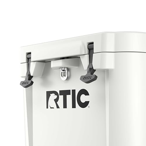 RTIC 45 QT Wheeled Ultra-Tough Cooler Hard Insulated Portable Ice Chest Box for Beach, Drink, Beverage, Camping, Picnic, Fishing, Boat, Barbecue, Rotomolded Construction, White