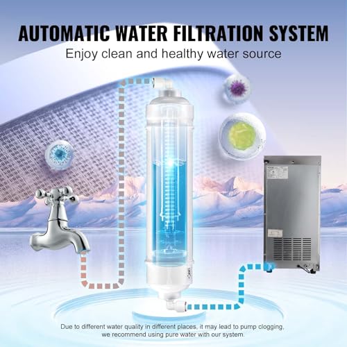 VEVOR SKF-BT45F Commercial Ice Maker Machine, 100 lbs/24H Ice Maker Machine with 27.5 lbs Storage Capacity, 45 Ice Cubes in 12-15 Minutes, LED Digital Display Commercial Ice Maker for Home Office Restaurant